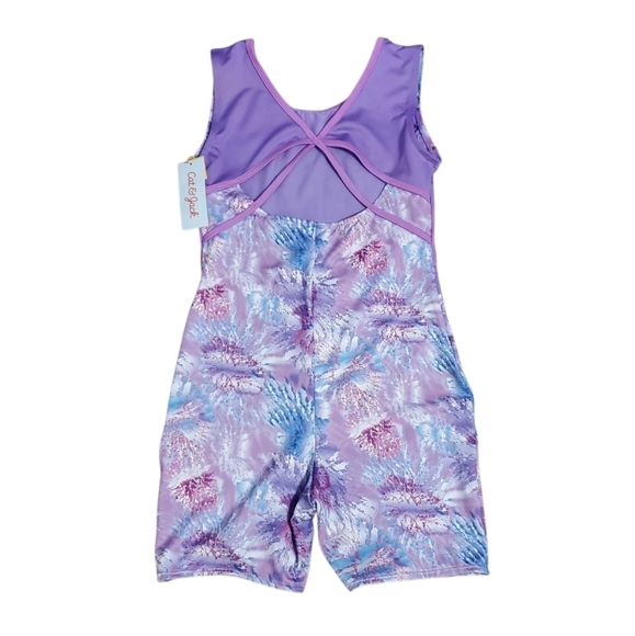 NWT Cat & Jack Girl's Shorts Unitard/Leotard Gymnastics Dance Tie-Dye XL 14 - Picture 3 of 5